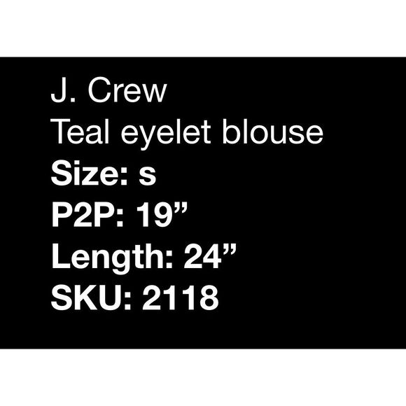 J. Crew Teal eyelet button up top- size s - Picture 8 of 8